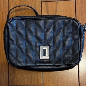 Karl Lagerfeld Black Quilted Crossbody Bag